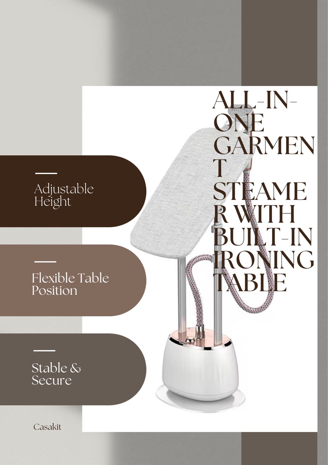 All-in-One Garment Steamer with Built-In Ironing Table