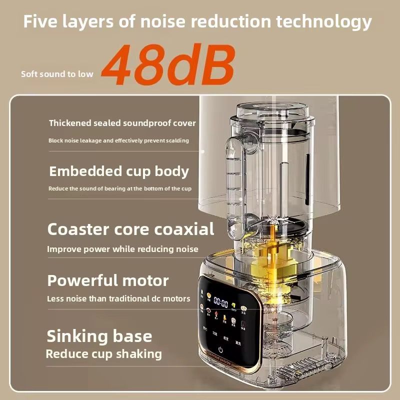 Silent Automatic Soy Milk Maker| Multifunction Commercial Quality Blender for Grains & Nuts.