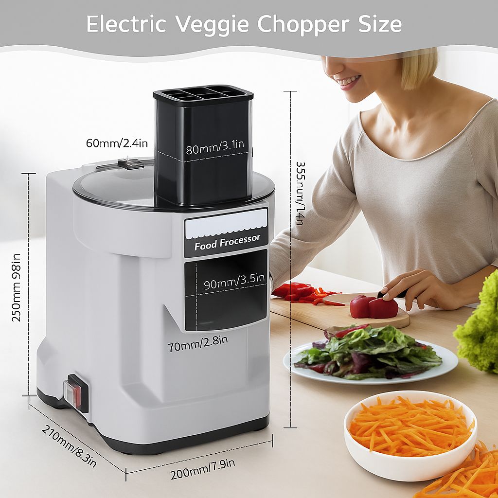 Electric Vegetable Chopper Compact Food Processor for Quick Slicing & Dicing