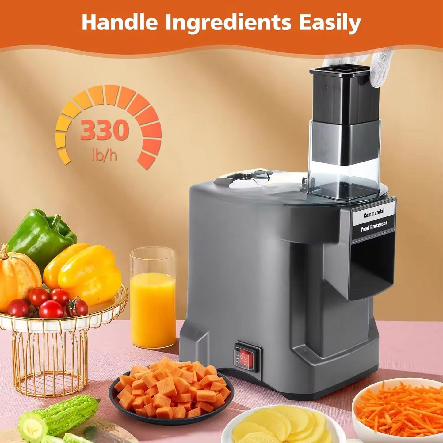 Electric Vegetable Chopper Compact Food Processor for Quick Slicing & Dicing